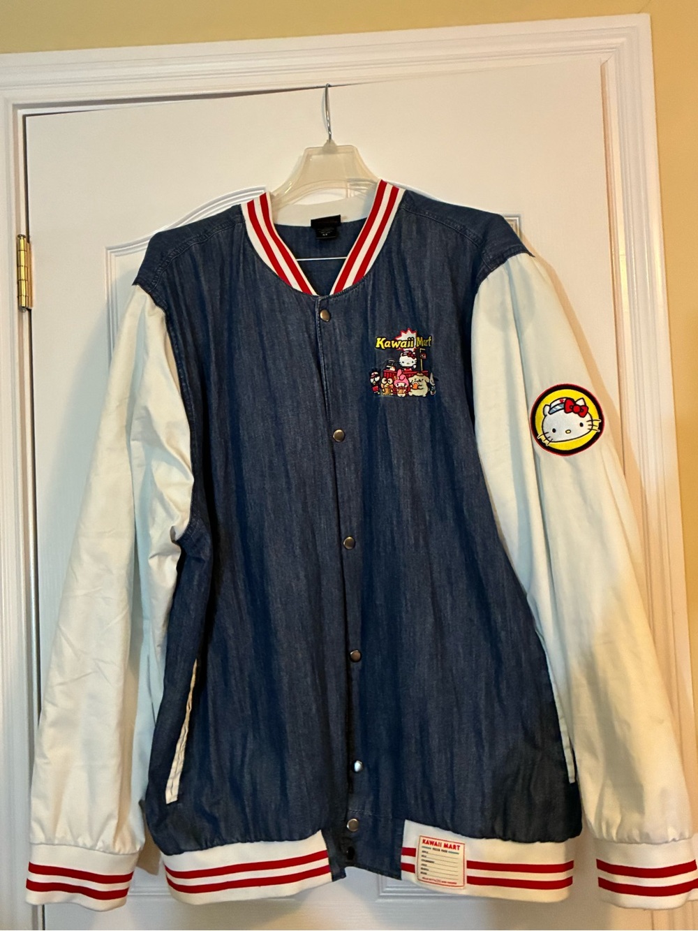 Sanrio Hello Kitty Kawaii Mart Denim Varsity Jacket 4X BoxLunch
